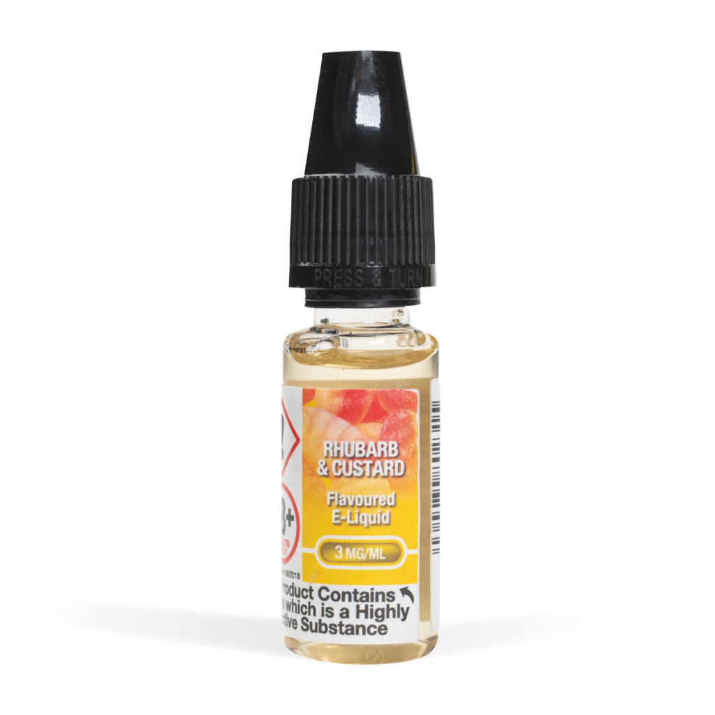 EV Rhubarb & Custard E-Liquid 10ml on White Background