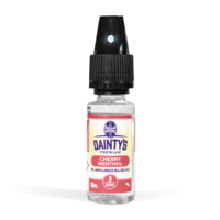 Daintys Cherry Menthol e-liquid 10ml on white background