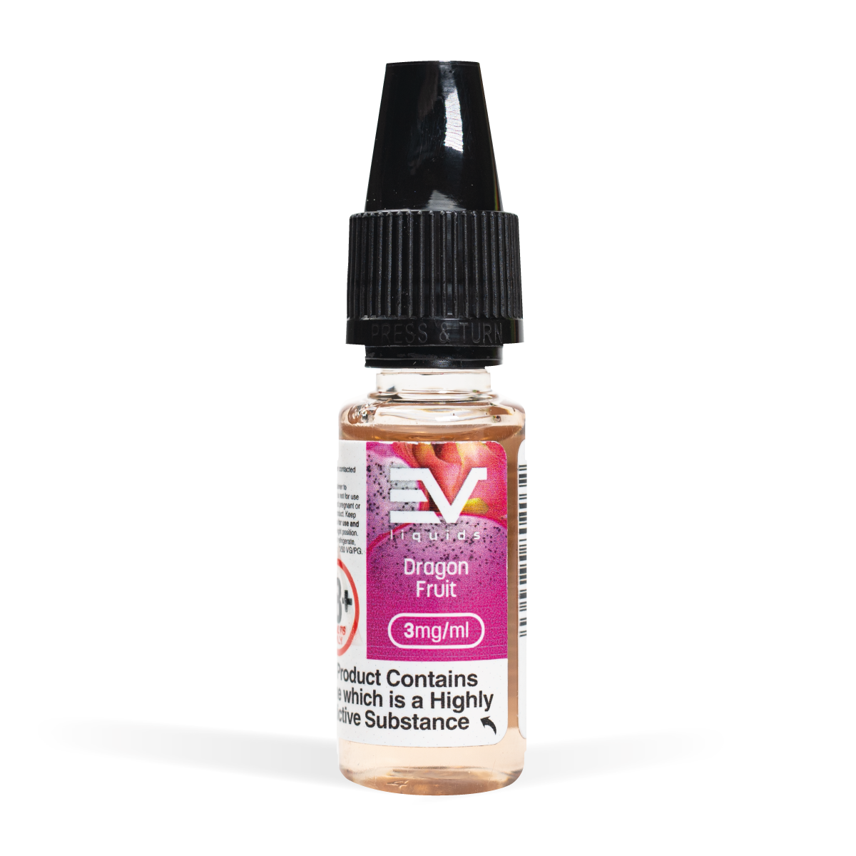 EV Dragon Fruit E-Liquid 10ml on White Background