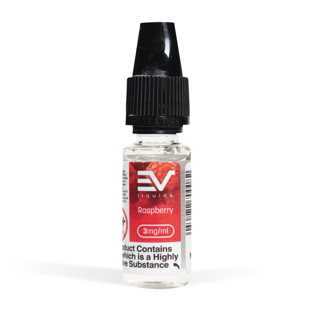 EV Raspberry E-Liquid 10ml White Background