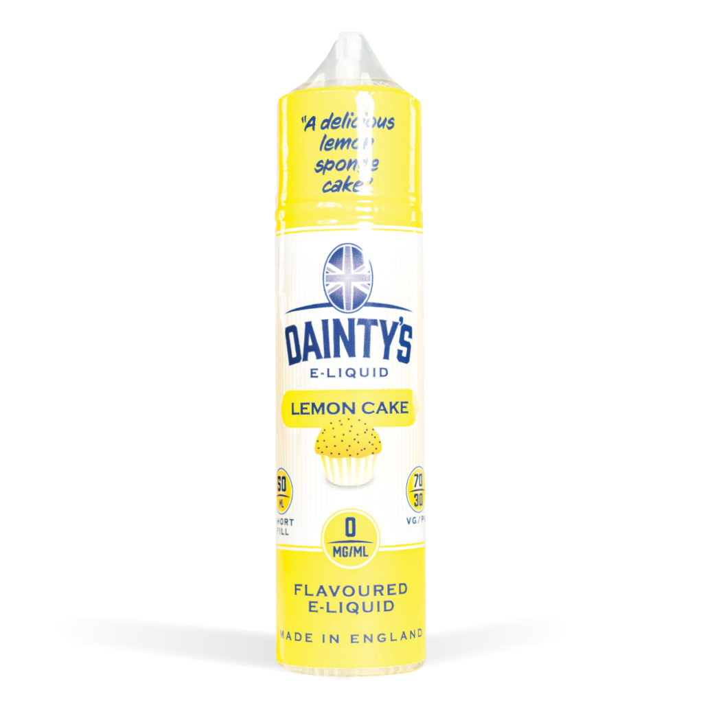 Lemon Cake Dainty's 50ml E-Liquid Shortfill with Zero Nicotine