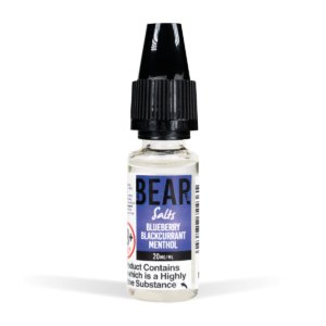 Bear Koala Salts Range 20mg Blueberry Blackcurrant Menthol White Background Studio Shot