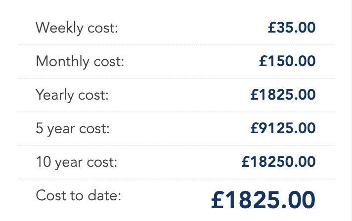 NHS savings calculator cost of smoking 10 cigarettes a day