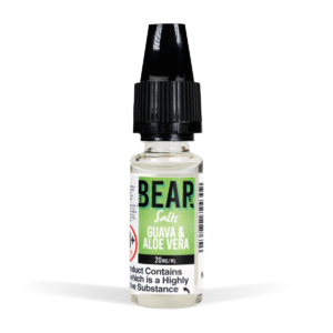 Bear Grizzly Nic Salts Range 20mg Guava & Aloe Vera White Background Studio Shot