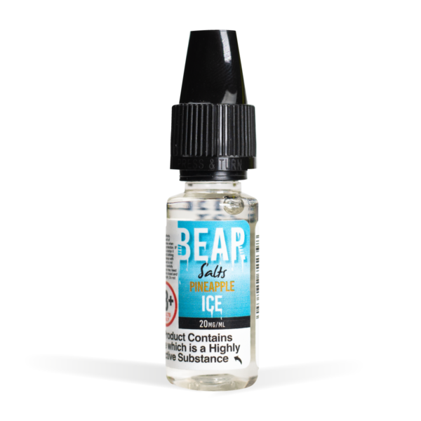 Bear Polar Nic Salts Range 20mg Pineapple Ice White Background Studio Shot