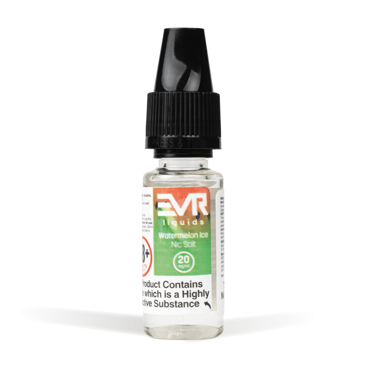 EVR Salts Gourmet Watermelon Ice Nic Salt 10ml White Background Studio Shot