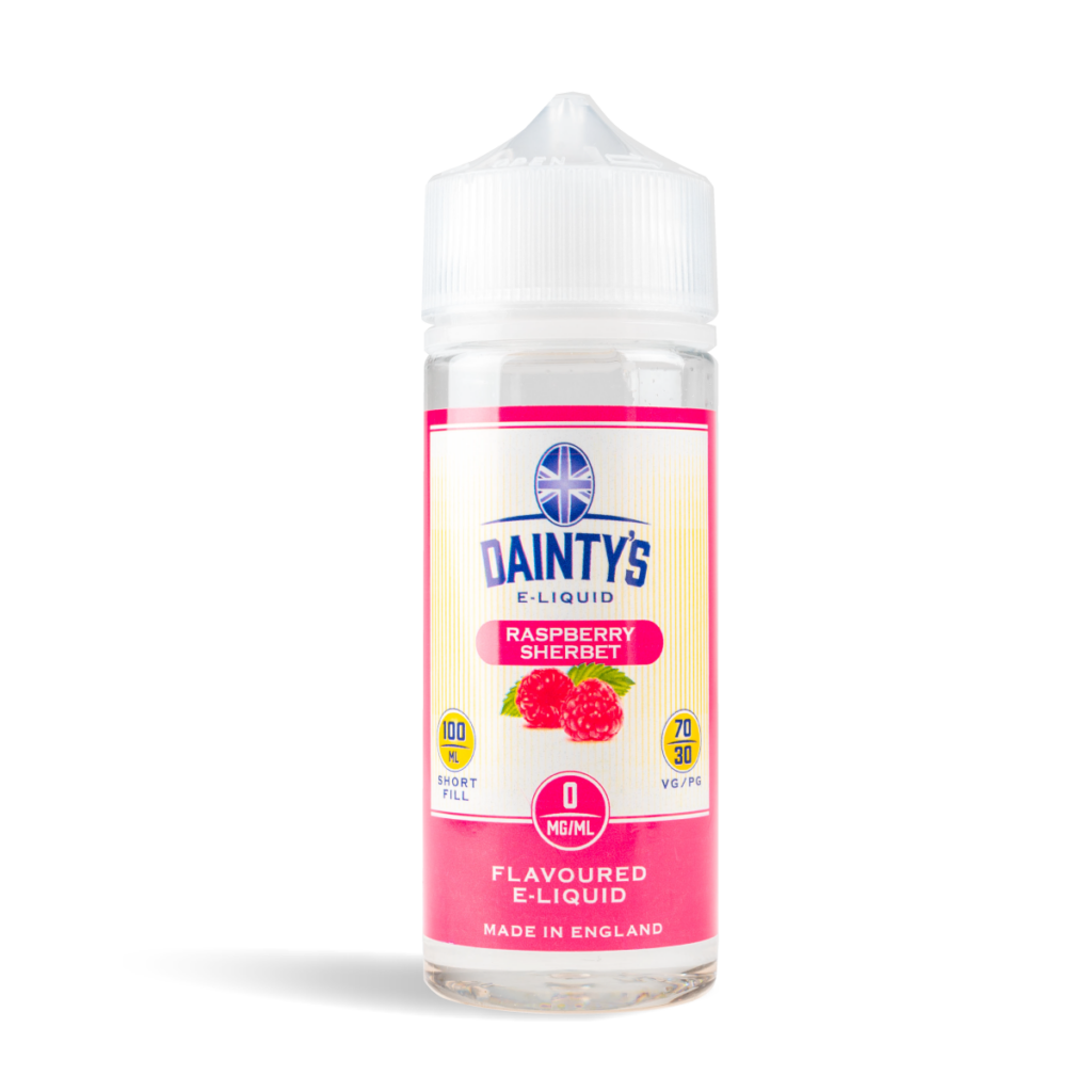 raspberry sherbet Dainty's 100ml e-liquid shortfill