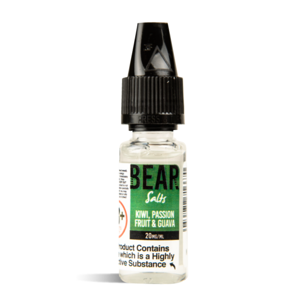 kiwi passionfruit guava nic salt e-liquid in 10ml bottle and in 10mg and 20mg nicotine