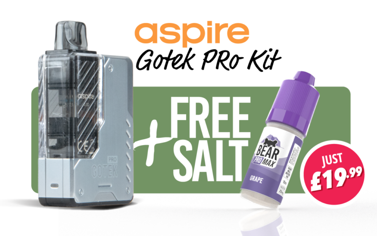 aspire gotek pro kit and a free nic salt for just 19.99