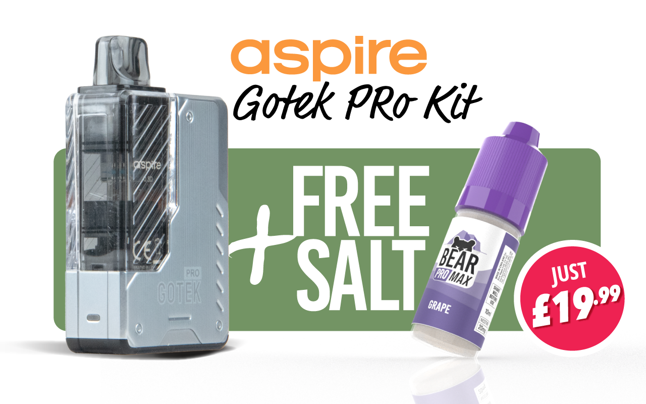 aspire gotek pro kit and a free nic salt for just 19.99