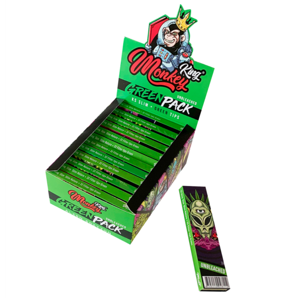 Monkey King Alien Unbleached Papers + Tips Medium 1 1/4 msw114