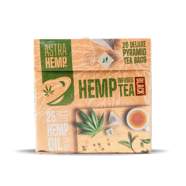 Astra Hemp CBD Tea Bags Black Front CDU