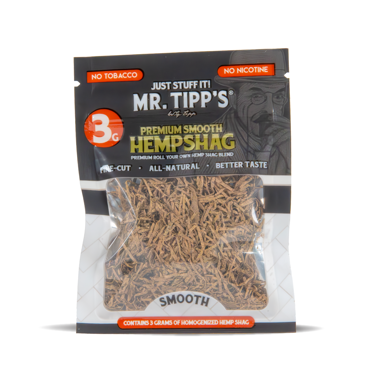 Mr Tipps Hemp Shag Tobacco Alternative Nicotine Free 3g Pouch