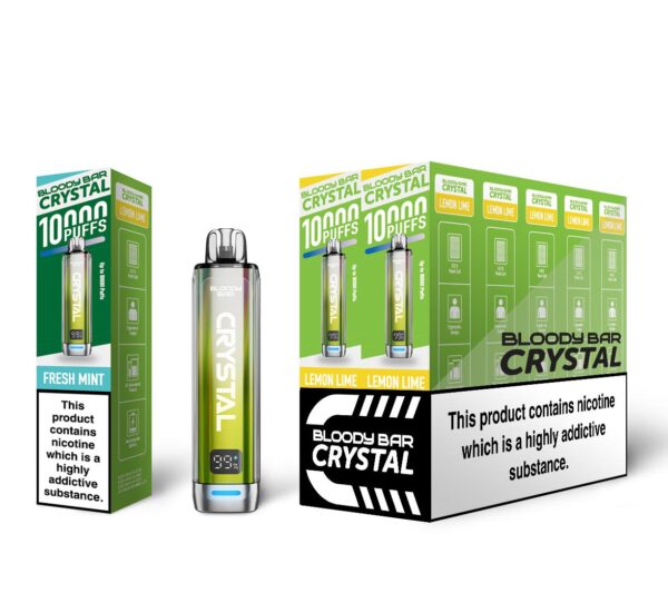 Lemon Lime Bloody Bar Crystal 10K Vape Pod Kit UK Compliant